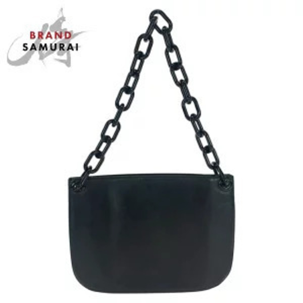 Prada chain black leather shoulder bag